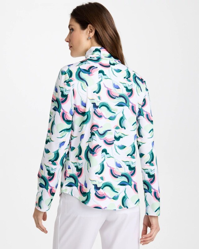 Zenergy UPF Blooms Mock Zip Polo - image 3